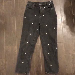 Black floral pacsun jeans